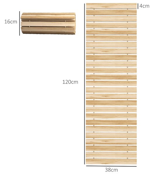Outsunny Passerella per Giardino, Vialetto in Legno di Abete Arrotolabile, 120x38 cm | Aosom Italy