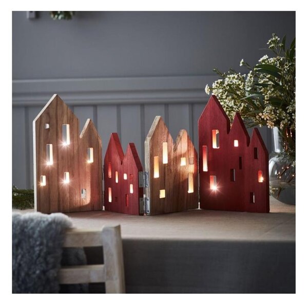 Markslöjd 705743 - Decorazione natalizia LED VIEW LED/0,9W/3V legno/rosso