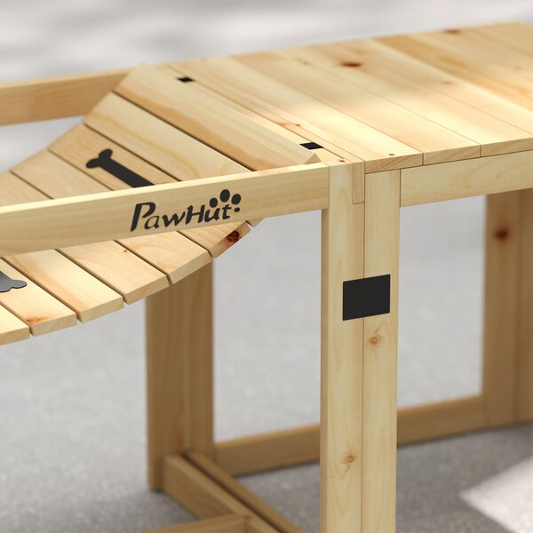 PawHut Set Agility per Cani, Costruzione per l'Allenamento dei Cani con Ponte, Scala, Piattaforma, in Legno di Pino, per Cani di Taglia Grande fino a 40 kg