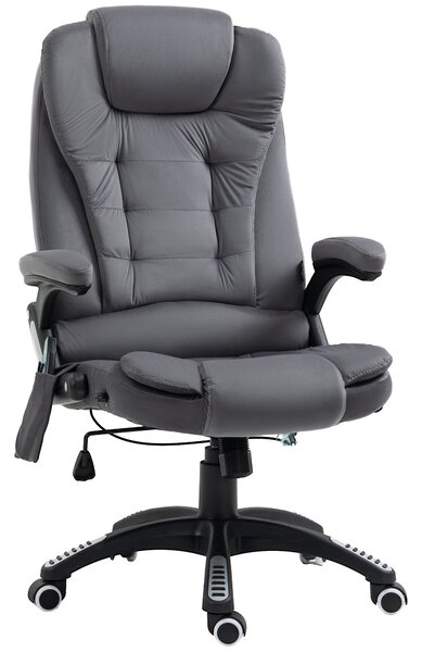 Vinsetto Poltrona da Ufficio con Funzione Massaggiante & Riscaldante, ergonomica, regolabile in altezza, Grigio scuro