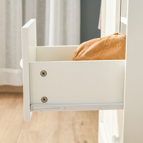 HOMCOM Armadio con Porta, 5 Ripiani, 3 Nicchie e 2 Cassetti, 85,7x49,2x123,8 cm, Bianco | Aosom Italy