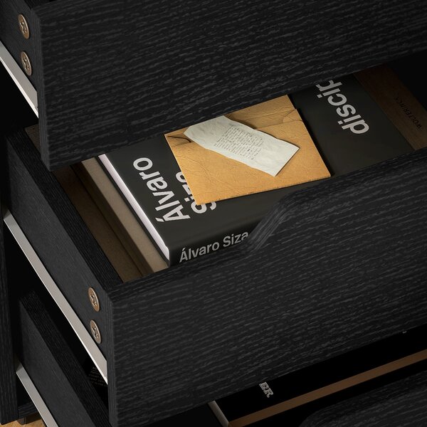HOMCOM Mobile portaoggetti per ufficio su ruote, 3 cassetti, 40x50x57,5cm, nero | Aosom Italy