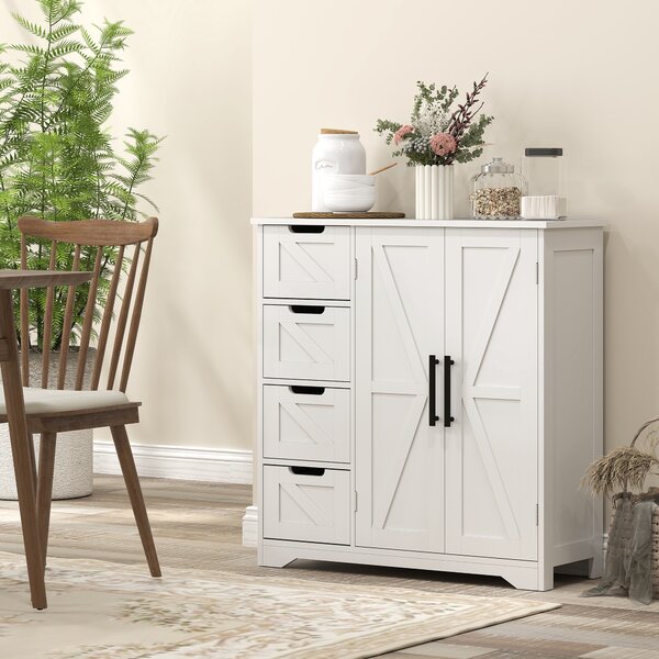 HOMCOM Mobile da bagno, mobile da bagno, con 4 cassetti, 1 armadio, per piccoli spazi, 81,2 x 30 x 83,8 cm, bianco | Aosom Italy