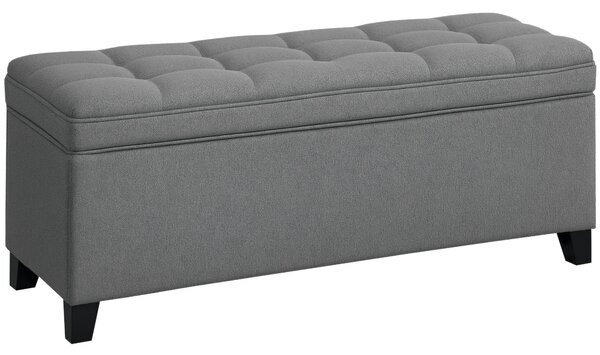 HOMCOM Banco di Archiviazione con 2 Cerniere di Sicurezza Tappo Ribaltabile per Camera Salotto 120x40x48 cm Grigio Scuro | Aosom Italy