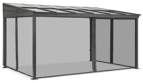 Tettoia in alluminio 3 x 6 m Tarragona con zanzariera Garden Point antracite