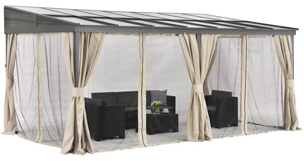 Tettoia in alluminio 3 x 6 m Tarragona Premium Garden Point beige
