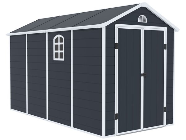 Casetta per attrezzi in plastica Bergen 1,9 x 3,7 m CoverTech antracite