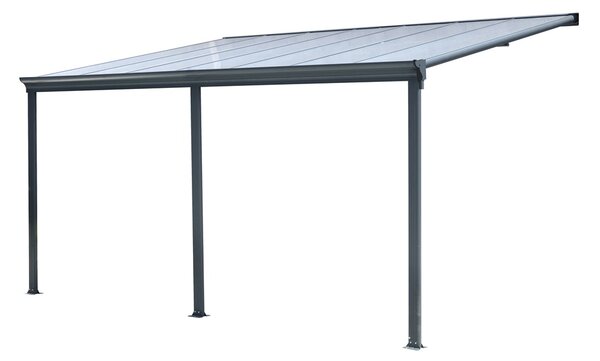 Tettoia per terrazza in alluminio San Diego 3 x 4,3 CoverTech antracite