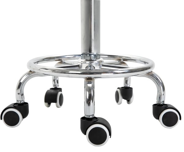 Vinsetto Sgabello con Ruote, sgabello da massaggio con altezza regolabile 50-64 cm e seduta imbottita, girevole 360°, nero | Aosom Italy