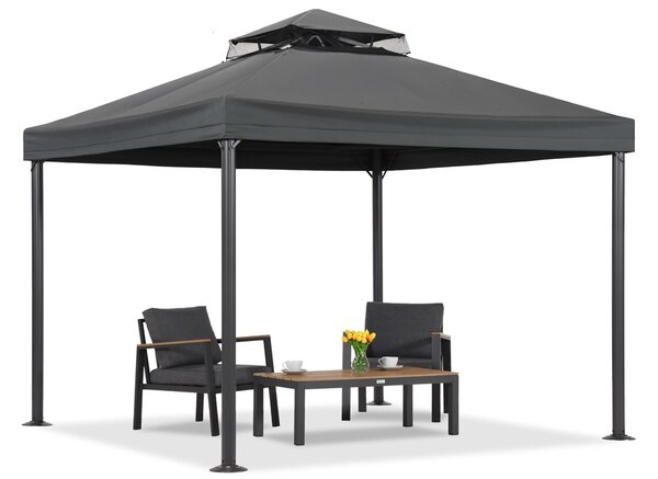 Padiglione da giardino antracite Valencia 3x3 m Garden Point