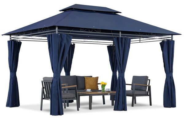 Padiglione da giardino Garden Point blu navy Ibiza 3x4m