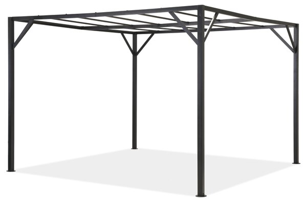 Pergola da terrazzo Santorini 3 x 4 m in metallo antracite Garden Point