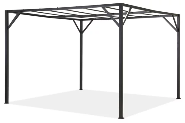 Pergola da terrazzo Santorini 3 x 4 m in metallo antracite Garden Point