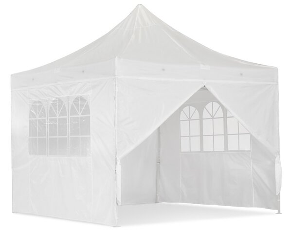 Tenda da giardino express Essen 3x3m bianca con pareti laterali Garden Point