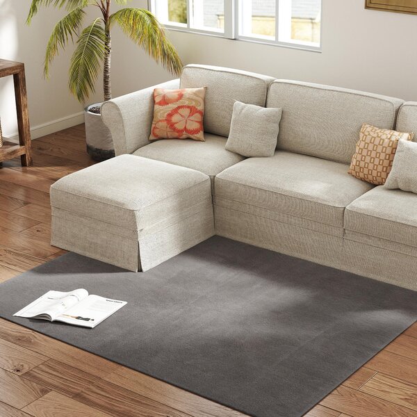 HOMCOM Tappeto Salotto 120x160 cm Lavabile in Lavatrice Pelo Lungo Stile Moderno Tappeto per Soggiorno Camera da Letto Grigio Chiaro | Aosom Italy