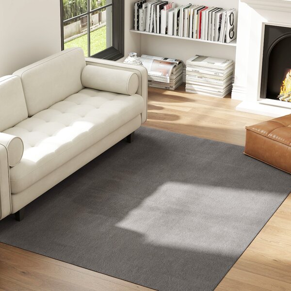 HOMCOM Tappeto Salotto 160x230 cm Lavabile in Lavatrice Pelo Lungo Stile Moderno Tapeto per Soggiorno Camera da Letto Grigio Chiaro | Aosom Italy
