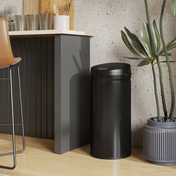 HOMCOM Bidone Sensoriale da 42 Litri con Funzione Soft-Close, bidone per rifiuti senza contatto in acciaio inossidabile per cucine igieniche | Aosom Italy
