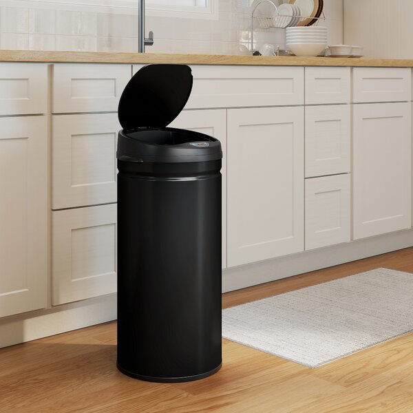 HOMCOM Bidone Sensoriale da 42 Litri con Funzione Soft-Close, bidone per rifiuti senza contatto in acciaio inossidabile per cucine igieniche | Aosom Italy