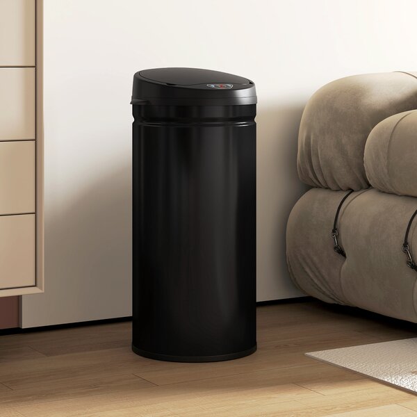 HOMCOM Bidone Sensoriale da 42 Litri con Funzione Soft-Close, bidone per rifiuti senza contatto in acciaio inossidabile per cucine igieniche | Aosom Italy