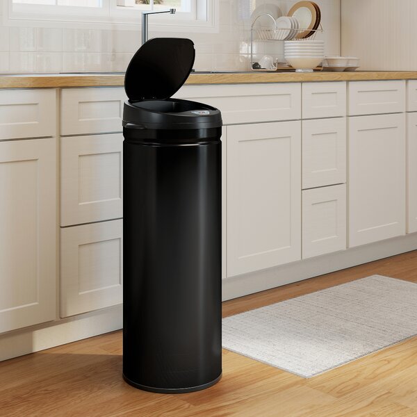 HOMCOM Bidone con Sensore da 50 Litri con Funzione Soft-Close, Bidone per rifiuti senza contatto in acciaio inossidabile per una cucina igienica | Aosom Italy