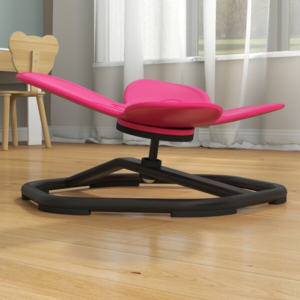 AIYAPLAY Sedia Girevole Sensoriale per Bambini, Forma a Farfalla, promuove Equilibrio e Coordinazione, Plastica, Metallo, Rosa | Aosom Italy