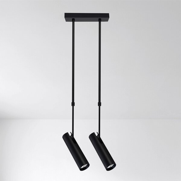 Brilagi - Lampada a sospensione su asta SELE 2xGU10/30W/230V nera