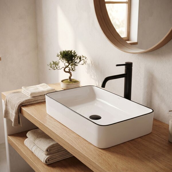 Lavabo da appoggio Rea Denis Black Edge