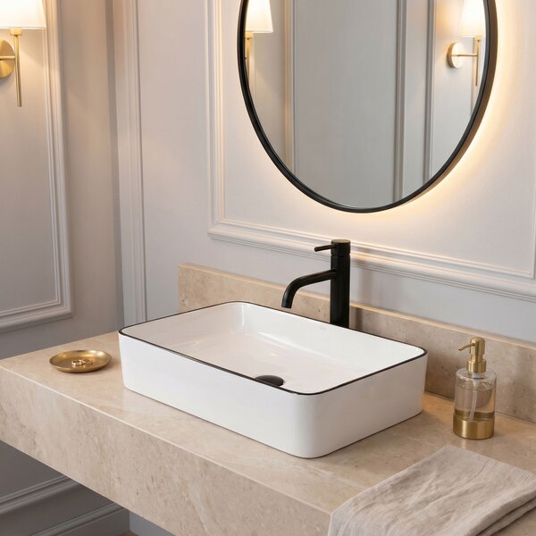 Lavabo da appoggio Rea Denis Black Edge