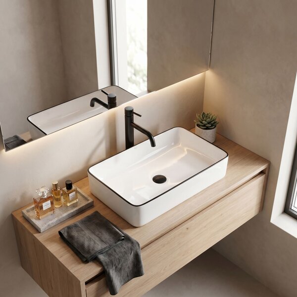 Lavabo da appoggio Rea Denis Black Edge