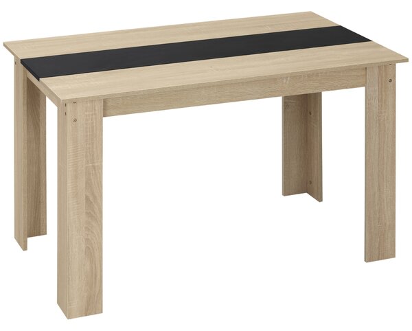 HOMCOM Tavolo da Pranzo Moderno in Legno per 4-6 Persone, 120x69x75cm, Colore Nero e Legno