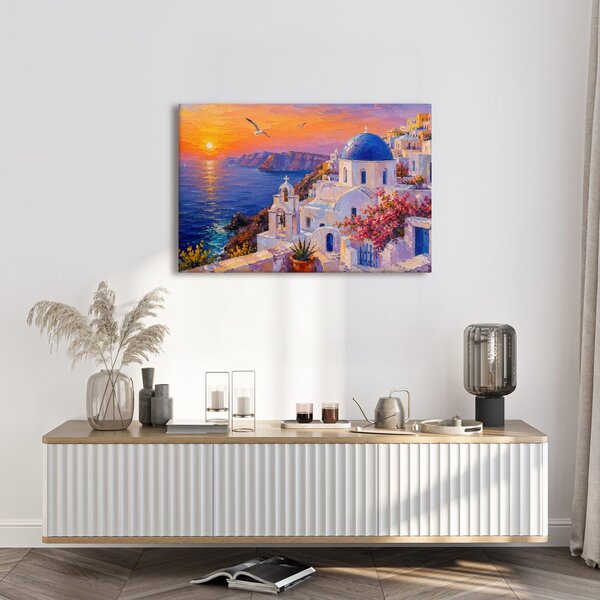 Quadro su tela – Cupola blu sul mare