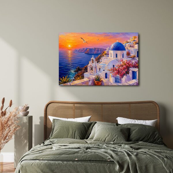 Quadro su tela – Cupola blu sul mare