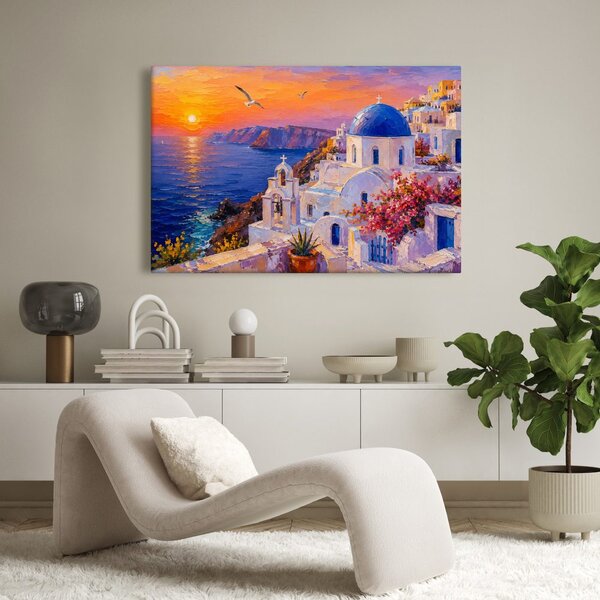 Quadro su tela – Cupola blu sul mare