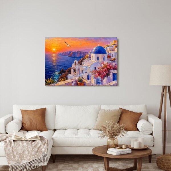 Quadro su tela – Cupola blu sul mare