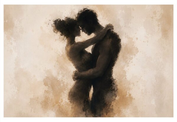Quadro su tela – Tenero abbraccio degli amanti