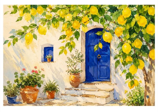 Quadro su tela – Limoni mediterranei sopra la veranda