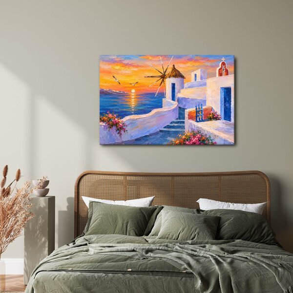 Quadro su tela – Isola greca al tramonto
