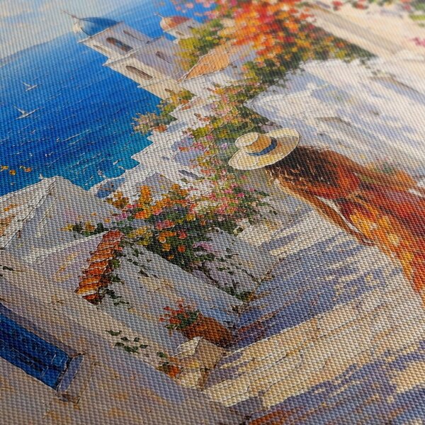 Quadro su tela – Villaggio mediterraneo in fiore