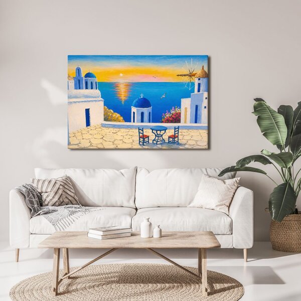 Quadro su tela – Isola greca al tramonto