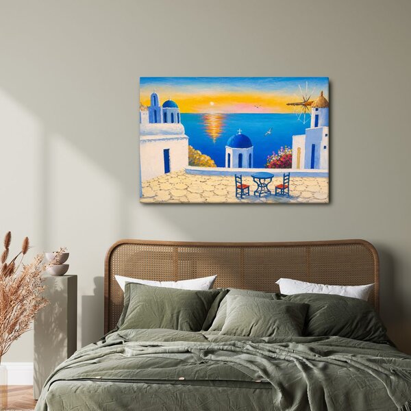 Quadro su tela – Isola greca al tramonto