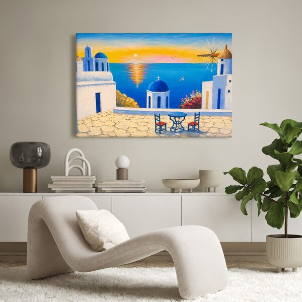 Quadro su tela – Isola greca al tramonto