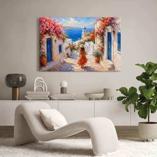 Quadro su tela – Vicolo estivo verso il mare