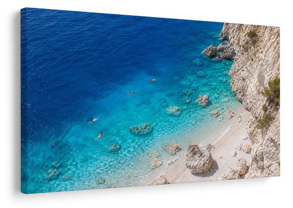 Quadro su tela – Baia turchese sotto le scogliere