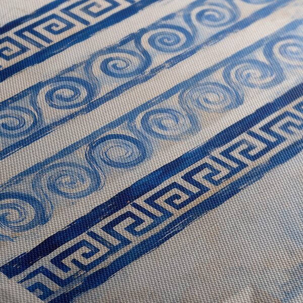 Quadro su tela – Scale mediterranee con ornamenti blu