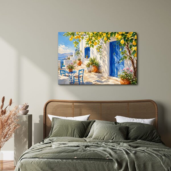 Quadro su tela – Angolo mediterraneo con albero di limoni