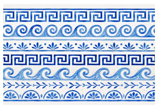 Quadro su tela – Ornamento greco blu e bianco