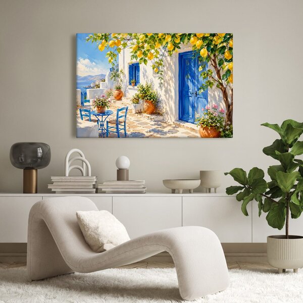 Quadro su tela – Angolo mediterraneo con albero di limoni