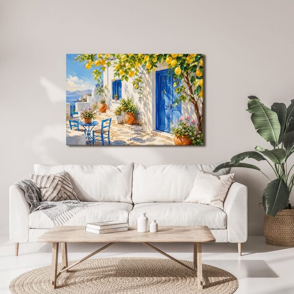 Quadro su tela – Angolo mediterraneo con albero di limoni