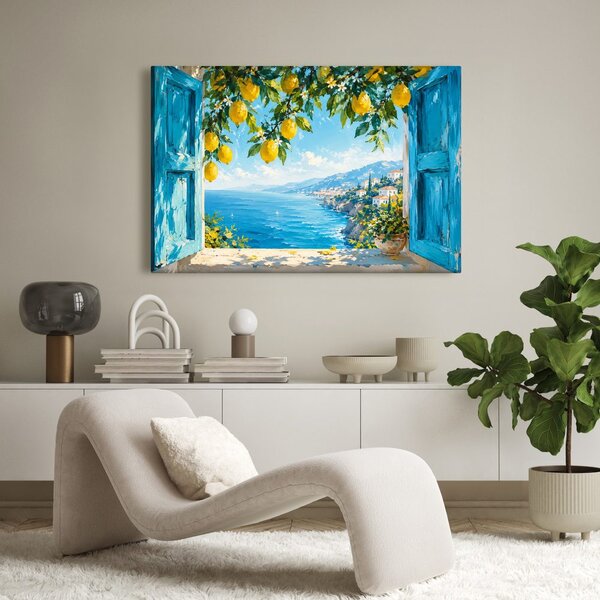 Quadro su tela – Limoni sulla costa marina