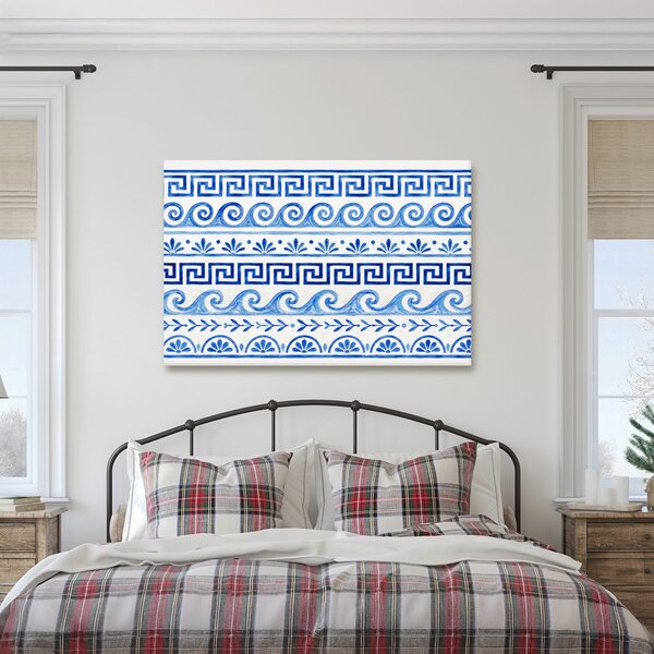 Quadro su tela – Ornamento greco blu e bianco